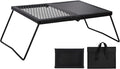 REDCAMP Folding Campfire Grill Heavy Duty Steel Grate, Portable Camp Fire Cooking Racks and Griddle for Outdoor Versatile Campfire Cooking