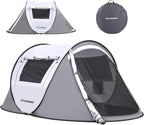 EchoSmile Instant Pop Up Camping Tent, 2/4/6 Person, Easy Setup Tent, Water Resistant Dome, Portable with Carry Bag
