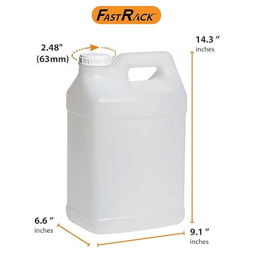 FastRack 2.5 Gallon Water Jug (Pack of 2) w/ 1 Black Rubber Cap Gripper | Reusable Plastic Jug with lid for Liquids | Heavy-Duty Water Container for Storage, Camping | BPA-Free Gallon Jugs with Lids
