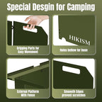 Camping Stove Windscreen, Lightweight Foldable Outdoor Wind Blocker Gas Stove Windshield Wind Screen Wind Guard for Camping Stove, Glamping, Navy Green