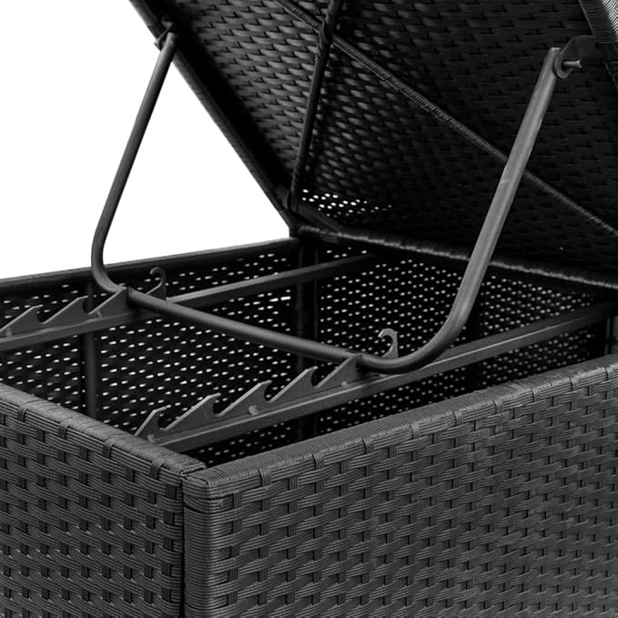 Outdoor Chairs Beach Chair Camping Chairs Patio Furniture Sun Lounger with Cushion Poly Rattan Black for Poolside Backyard and Beach