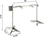 46" Outdoor Electric Rotisserie Grill Kit | 90LBS Pig Spit Rotisserie Grill | 32W Rotatable Motor BBQ Rotisserie Kit | Height Adjustable Spit Roaster Stand for Roasting Pig Lamb