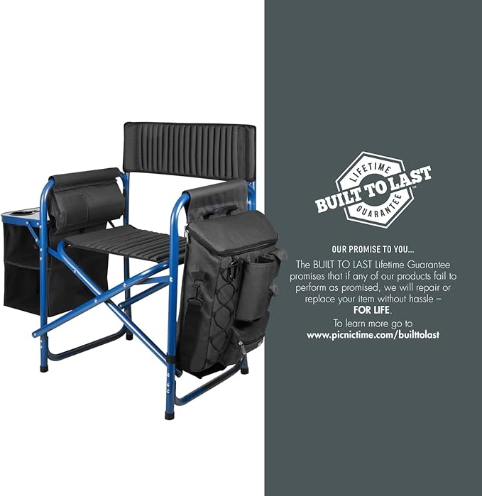 Picnic TIME NFL Unisex-Adult NFL Fusion Camping Chair with Side Table and Soft Cooler, Beach Chair for Adults, Lawn Chair