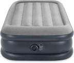 Intex 64131ED Dura-Beam Plus Deluxe Pillow: Fiber-Tech – Twin Size – Built-in Electric Pump – 16.5in Bed Height – 300lb Weight Capacity