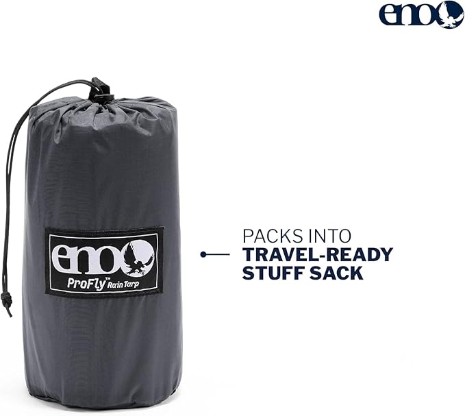 ENO, Eagles Nest Outfitters ProFly Rain Tarp, Ultralight Hammock Accessory, Charcoal