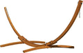 Lazy Daze Hammocks 10.5 FT Outdoor Arc Wood Hammock Stand, 2 Person Hard Pine Wood Hammock Stand with Carabiners and Chains for Outdoor Patio Garden Poolside, 300lb Capacity, Brown