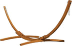 Lazy Daze Hammocks 10.5 FT Outdoor Arc Wood Hammock Stand, 2 Person Hard Pine Wood Hammock Stand with Carabiners and Chains for Outdoor Patio Garden Poolside, 300lb Capacity, Brown