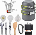 MDybf Outdoor Picnic Tableware Set, Portable Hard Aluminium Cooking Utensils for Camping, Hiking, Mountaineering, Picnic and Other Outdoor Activities, Easy to Clean with Cleaning Tools