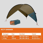 Kelty Sunshade – Pop Up Portable Shade UV Shelter for Beach Trips, Soccer Games, Backyard, Camping, Adjustable Side Wall, Wind Protection, 2024 Model | Beach Trips, Soccer Games, Backyard, Camping, Wind Protection
