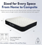 King Koil Luxury Plush Pillow Top California King Air Mattress with Built-in High-Speed Patented Pump for Home, Camping & Guests, Inflatable Double High Blow Up Airbed, Waterproof, 1-Year Warranty
