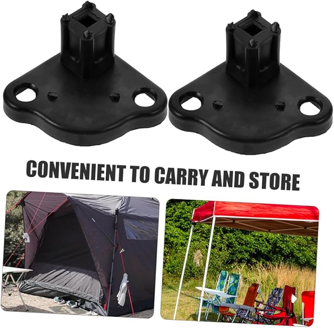 HEALLILY Rv Awning Bottom Bracket Tent Support Accessories 2.67X2.67X1.57In Waterproof Outdoor Awning Clamp Base Compatible with Most Awnings for Camping and Travel