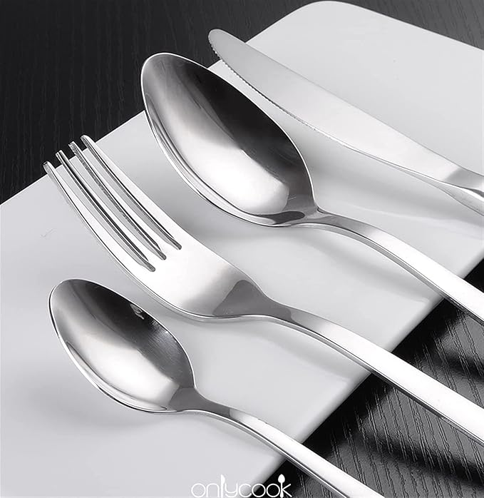 Silverware Flatware Sets Cutlery Sets Stainless Steel Knife Fork Spoon Mixed Cutlery Sets Western Tableware Dinnerware Cutlery Set Camping Travel Picnic Flatware Supplies