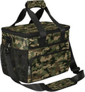 Leakproof Reusable Insulated Cooler Lunch Bag Army Camouflage Camo Pattern Picnic Lunch Box for Women Men Cooler Tote Office Work Camping Beach 24 Can 15L