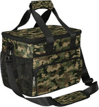 Leakproof Reusable Insulated Cooler Lunch Bag Army Camouflage Camo Pattern Picnic Lunch Box for Women Men Cooler Tote Office Work Camping Beach 24 Can 15L