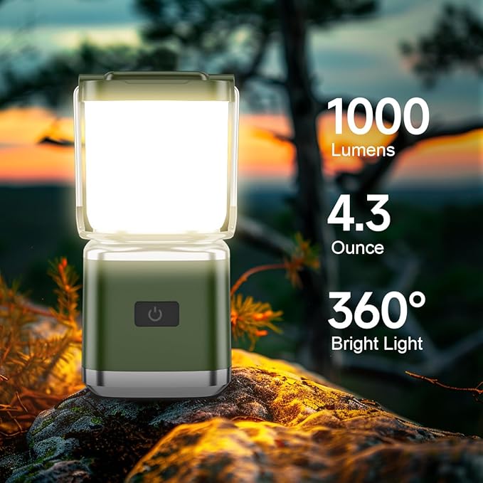 Camping Lantern 2 Pack Lanterns for Power Outages, LED Camping Lights for Tent Hanging, Camp Light Tent Lamp with 20 Hours Runtime, Stepless Dimming, Waterproof Camping Lamp for Hurricane (4 inch)