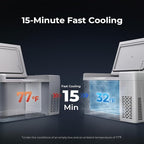 BougeRV 12 Volt Refrigerator 12V Car Fridge 23 Quart Portable Freezer Compressor Cooler 12/24V DC 110~240 Volt AC for Truck Van RV Camper SUV Travel Camping Road Trips Tailgating -7℉~50℉
