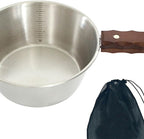 Camping Bowl Outdoor Bowl Cooking Picnic Bowl with Handle Lightweight Camping Cup Picnic Tableware for Fishing Picnic Campfire Kitchen Beach, Silver