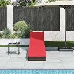 Folding Sun Lounger with Cushion and Storage Brown Poly Rattanpatio Recliner Camping Chairs Tanning chairSuitable for Garden Courtyard