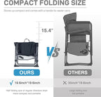 EVER ADVANCED Camping Directors' Chair with Side Table, Portable Folding with Compact Size, Breathable & Quick Dry Design Heavy Duty Lawn Chair with Pocket, 400lbs, Textilene Mesh, Black