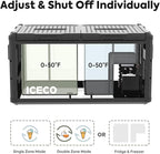 ICECO VL75ProD 12V Refrigerator, 78Qt Dual Zone Portable Fridge with SECOP Compressor, 0-50°F, Multi-directional Lid, Dual USB 12/24VDC&110-240VAC, Car Refrigerator For Car, Camping, RV |With Battery