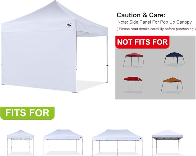 ABCCANOPY Instant Canopy SunWall 10x20 FT, 1 Pack Sidewall Only, No Frame or Top, Blue