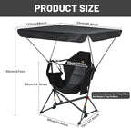 Nice C Hammock Camping Chair with Canopy, Portable Swinging Camping Chair with Shade, Outdoor Folding Swinging Umbrella Chairs, Rocking Camping Chairs, with Adjustable Canopy, Cup Holder (2 Pack)