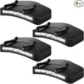 Mudder 4 Pcs Hat Light Clip 11 LED Cap Lights Clip on Hat Headlamp Battery Powered Cap Brim Lamp Black Waterproof Ultra Bright Headgear Flashlight for Hunting Camping Fishing Hiking