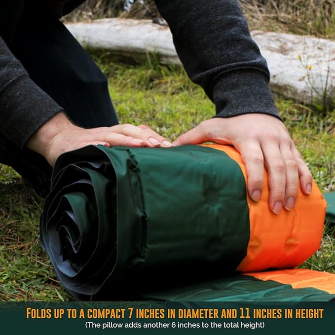 Camping Sleeping Pads and Camping Pillow Set - Ultralight Sleeping Pad for Camping, Backpacking Pad and Hiking Sleeping Pad- Ultralight and Packable Floor Sleeping Mat and Pillow Set
