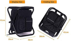HANERDUN 3 in 1 Backpack Stool Cooler Chair, Foldable Camping Fishing Stool, Portable Backpack Chair for Outdoor Hiking Walking,Black
