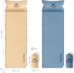 Naturehike Self-Inflating Sleeping Pad, Ultralight Memory Foam Camping Pad with Pillow, Fast Inflating, Sleeping Pad for Camping Hiking with Storage Bag, Single, Blue