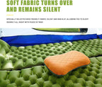 Self Inflating Sleeping Pad with Travel Pillow Camping Pillow for Sleeping Easy to Use - Lightweight & Compact - 4-Season Camp Sleeping Mat and Pillow for Outdoor Activities, Camping,Travel,Car,Tent