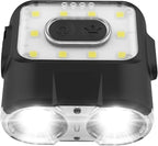 Claymore Capon 120H (Black) - LED Rechargeable Clip-On Cap Headlamp, Lightweight Hat Light for Camping, Running, Hiking, Emergency & Industrial Use, Waterproof, USB-C, Up to 45 Hours of Battery Life.