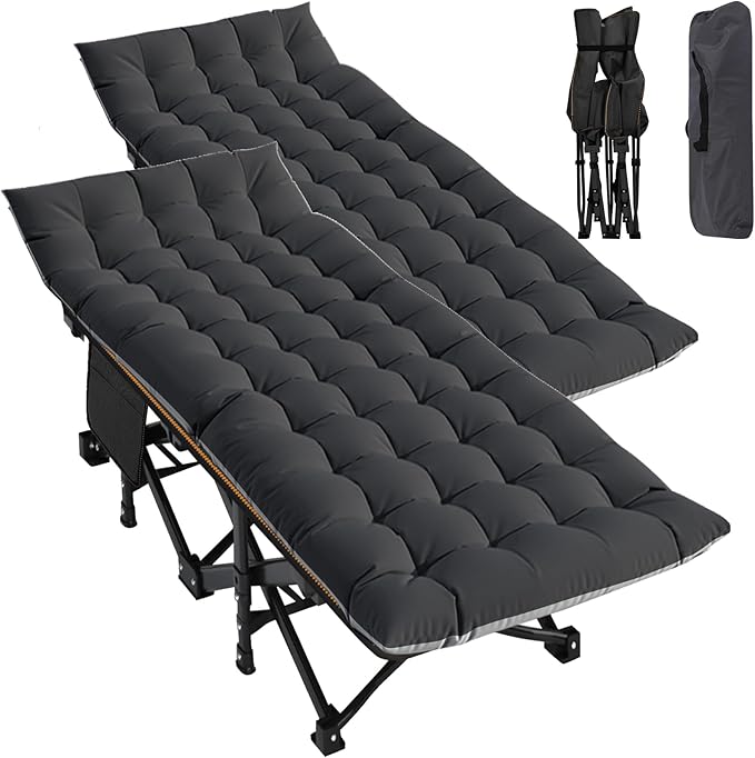 MOPHOTO Oversized Folding Camping Cot for Adults, 78" x 32" XXL Heavy Duty Sleeping Cots for Adults Portable Sleeping Bed Outdoor Camp Cot with Mattress for Home Camp Office Nap