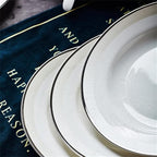 European Kitchenware Ceramic Tableware Set 56 Piece Tableware Dish Set