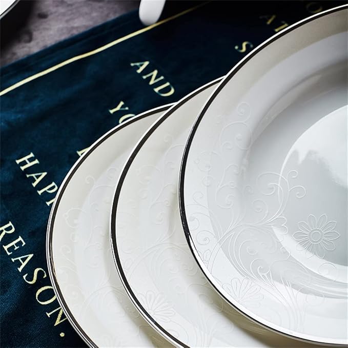 European Kitchenware Ceramic Tableware Set 56 Piece Tableware Dish Set
