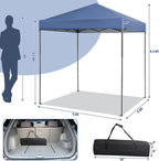 Tangkula 6.6x6.6 Ft Pop Up Canopy, 1 Person Instant Setup Canopy Tent with Center Lock, UPF 50+ Sun Protection, 8 Stakes, 4 Ropes, Portable Outdoor Canopy with Carrying Bag