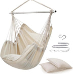 ADVOKAIR Hammock Chair Swing, Heavy-Duty Hanging Rope Swing Seat Supports 500 Lbs, Ideal for Outdoor Patio, Backyard, Porch, Deck & Indoor Bedroom Use