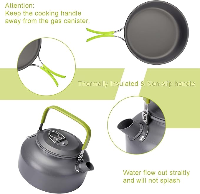 Outdoor Kitchen Utensils Set 9 Pcs Camping Hiking Cookware Portable Picnic Tableware Tourism Supplies Kit with Accessories Combination