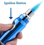 Ice Blue Torch Lighter, Refillable Butane Torch Lighters Adjustable Jet Flame Windproof Lighter for Grill Pocket BBQ Camping (Gas Not Included)