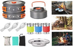 Camping Cookware Mess Kit,Camping Sets, Outdoor self-Driving Tour Picnic pots, Tableware, Set Combination,Camping Cookware Kit with Lightweight Pot, Spork