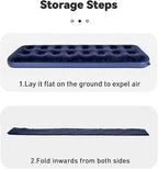 Single Size Air Mattress - Waterproof & Puncture-Resistant Inflatable Bed for Camping, Home & Travel - Portable Foldable Sleeping Pad with Comfortable Airbed Design 75"x30"x9"