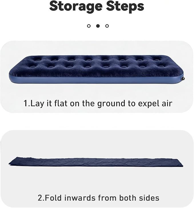 Single Size Air Mattress - Waterproof & Puncture-Resistant Inflatable Bed for Camping, Home & Travel - Portable Foldable Sleeping Pad with Comfortable Airbed Design 75"x30"x9"