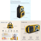 Cute Yellow Bus Schoolbag Kids Bookpack Set with Lunch Bag and Pencil Case Teens Boys and Girls Cartoon Laptop Bookpack School Bag Set for Elementary Middle Student 3 in 1