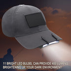 Hortsun 10 Pcs Light Clip 11 LED Cap Lights Clip on Hat Headlamp Battery Cap Brim Lamp Black Waterproof Ultra Bright Flashlight for Hunting Camping Fishing Hiking