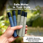 Portable Water Filter Straw Survival,Emergency Water Straw,Water Purification for Essential Camping & Hiking Gear,Biking and Emergency Preparedness(Green*2)