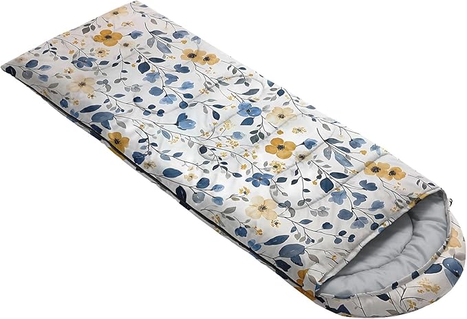 Kids Sleeping Bag for Boys Girls,Cartoon Blue Unicorn Print-Lightweight Warm Portable Outdoor Indoor-Waterproof Cold Weather Resistant Sleeping Bag for Camping Hiking