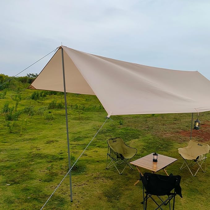 Bell Tent Set with Tent Tarp for 4 Season Camping, 300D Oxford Waterproof Yurt Tents with Porch and Top Stove Jack Living 4/6Person Family Tents