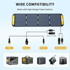 VTOMAN VS220 Pro Portable Solar Panel 220W 48V, 23% Efficiency Foldable Solar Panel w/ IP67 Waterproof & MC-4 Anderson XT60 DC5521 Adapters & Adjustable Kickstands, Off-Grid Power for Home & Camping