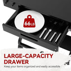 GD3701 Portable Collapsible Grill Stand for GD4002TP & GD4002T, Folding Grill Cart Trolley for Outdoor Cooking Camping, Tailgating & Patio, BBQ Stand Trolley, Black