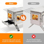 Hot Tent Stove, unho Wood Burning Stove, Portable Wood Stove with 6 Stainless Chimney Pipes for Outdoor Heating & Cooking, Ice Fishing, Hunting,Winter Warmth